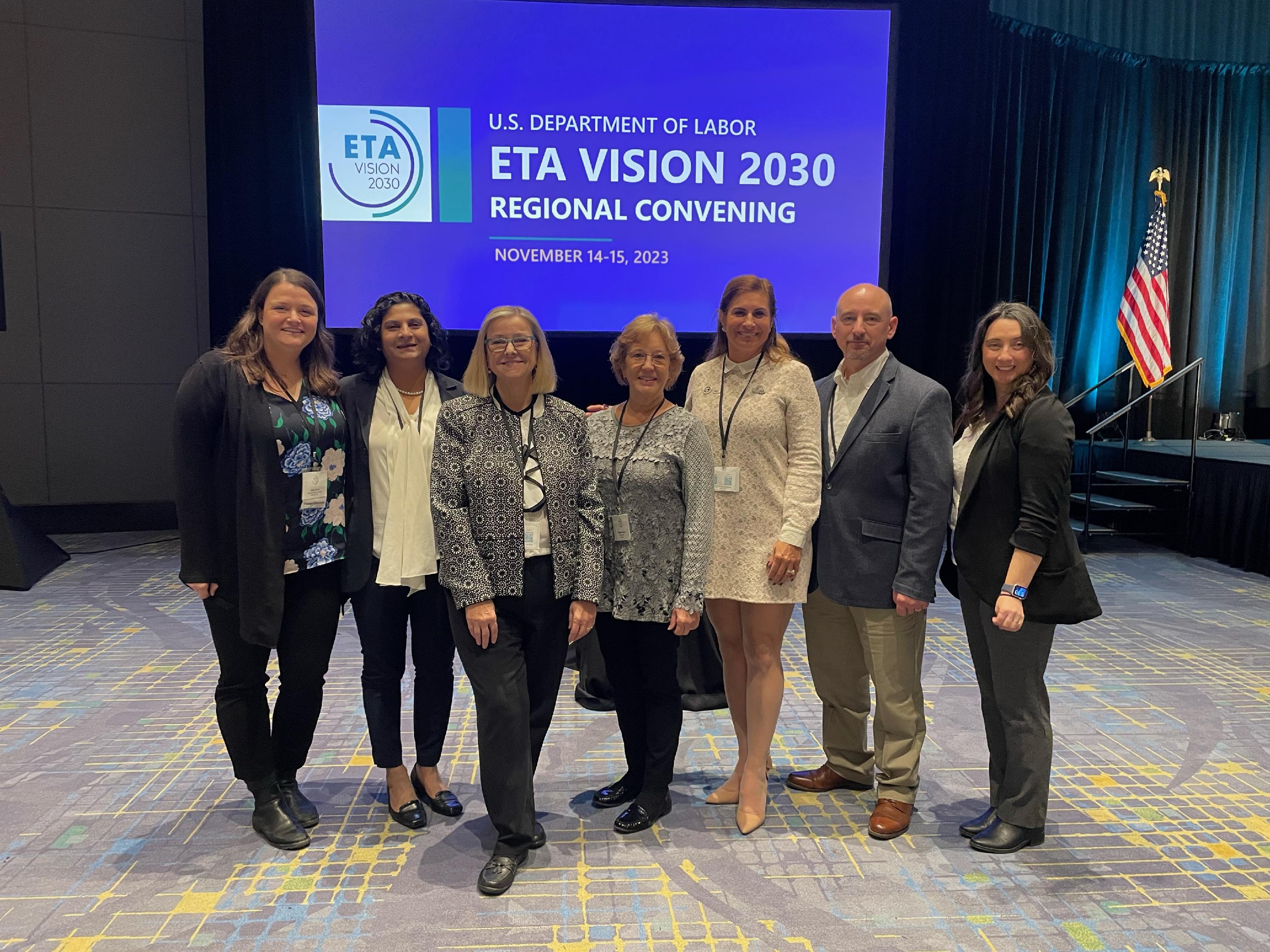 Group in front of stage